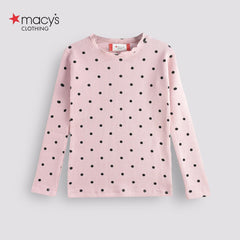 MACYS PINK DOTTED RIBBED 2 PCS SET