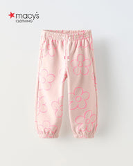MACYS PINK FLOWER PRINTED TROUSER
