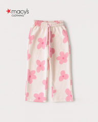 MACYS PINK FLOWERS PLUSH SWEATSHIRT WITH TROUSER SET