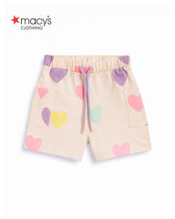 MACYS PINK HEARTS PRINTED SHORTS