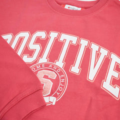 MACYS PINK POSITIVE PRINTED SWEATSHIRT