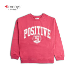 MACYS PINK POSITIVE PRINTED SWEATSHIRT