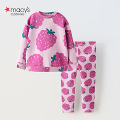 MACYS PINK RASPBERRY SWEATSHIRT 2 PCS SET