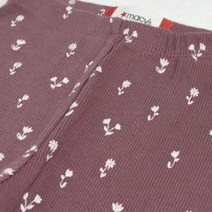MACYS PURPLE FLORAL PRINTED RIBBED LEGGING -MYS 41