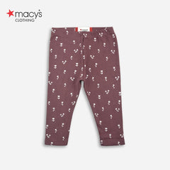 MACYS PURPLE FLORAL PRINTED RIBBED LEGGING -MYS 41
