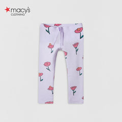 MACYS PURPLE FLOWERS PRINTED LEGGING