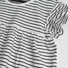MACYS WHITE BLACK STRIPED DRESS
