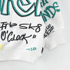 MACYS WHITE SKATER PRINTED SWEATSHIRT