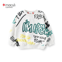 MACYS WHITE SKATER PRINTED SWEATSHIRT