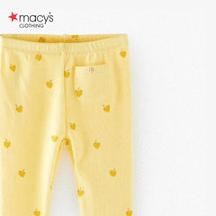 MACYS YELLOW LEMON HEART RIB LEGGING -MYS46