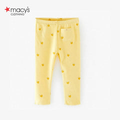 MACYS YELLOW LEMON HEART RIB LEGGING -MYS46