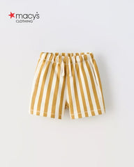 MACYS YELLOW STRIPED JERSEY SHORTS