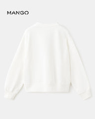 MANGO OFF WHITE VIBE ORINTED SWEATSHIRT 17036343
