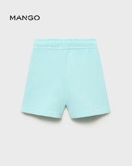 MANGO AQUA GREEN COTTON BERMUDA SHORTS