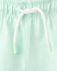 MANGO AQUA GREEN COTTON SHORTS WITH DRAWSTRING