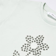 MANGO AQUA GREEN FOLLOW YOUR HEART PRINTED COTTON T-SHIRT