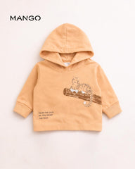 MANGO BABY ORANGE TIGER PRINT HOOD SWEATSHIRT