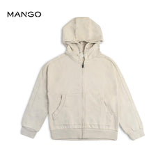 MANGO BEIGE ZIPPED HOODIE
