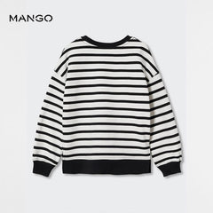 MANGO BLACK AND WHITE STRIPED SWEATSHIRT
