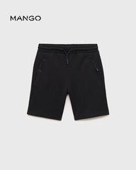 MANGO BLACK BERMUDA SHORTS WITH ZIP POCKETS 87037704