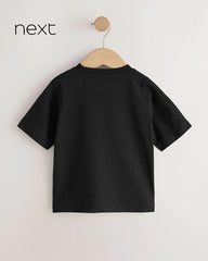 NEXT BLACK BIG SMILE SHORT SLEEVE T-SHIRT