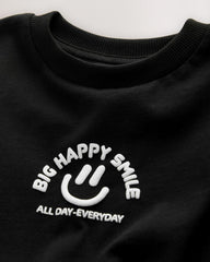 NEXT BLACK BIG SMILE SHORT SLEEVE T-SHIRT