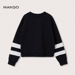 MANGO BLACK CONTRAST SLEEVE SWEATSHIRT 10776