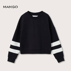 MANGO BLACK CONTRAST SLEEVE SWEATSHIRT 10776