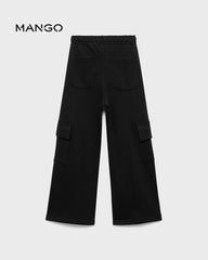 MANGO BLACK COTTON CARGO JOGGER TROUSER 17084422