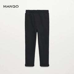 MANGO BLACK COTTON JOGGER STYLE TROUSER 37001059