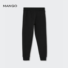 MANGO BLACK COTTON JOGGER STYLE TROUSER 51027