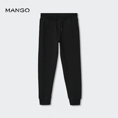 MANGO BLACK COTTON JOGGER STYLE TROUSER 51027