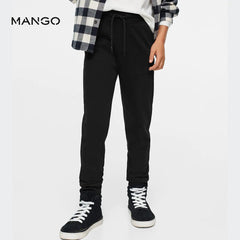 MANGO BLACK COTTON JOGGER STYLE TROUSER 51027