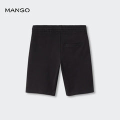 MANGO BLACK COTTON SHORTS WITH ELASTIC WAIST 47087836
