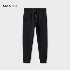 MANGO BLACK DRAWSTRING JOGGER TROUSER 57004041