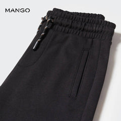 MANGO BLACK DRAWSTRING JOGGER TROUSER 57004041