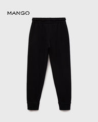 MANGO BLACK DRAWSTRING JOGGER TROUSERS 17033290