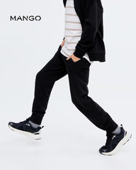 MANGO BLACK DRAWSTRING JOGGER TROUSERS 17033290
