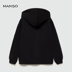 MANGO BLACK FRANCIA ZIPPED HOODIE 77032923