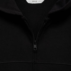 MANGO BLACK FRANCIA ZIPPED HOODIE 77032923