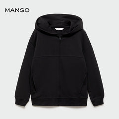 MANGO BLACK FRANCIA ZIPPED HOODIE 77032923