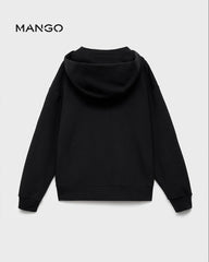MANGO BLACK INTERLOCKING HOODIE 17024421