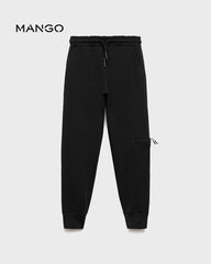 MANGO BLACK INTERLOCKING JOGGER TROUSER 17034419