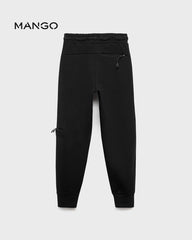 MANGO BLACK INTERLOCKING JOGGER TROUSER 17034419