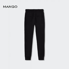 MANGO BLACK JOGGER TROUSER WITH SEAMS 83253