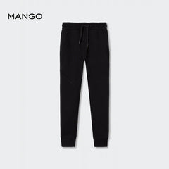 MANGO BLACK JOGGER TROUSER WITH SEAMS 83253
