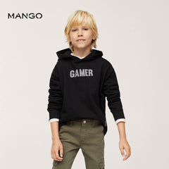 MANGO BLACK GAMER COTTON HOODIE
