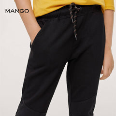 MANGO BLACK MOUNTAIN COTTON JOGGER TROUSER 3254