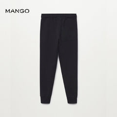 MANGO BLACK MOUNTAIN COTTON JOGGER TROUSER 3254