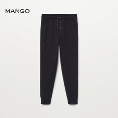 MANGO BLACK MOUNTAIN COTTON JOGGER TROUSER 3254